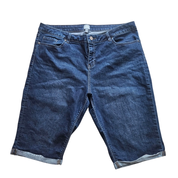 New York & Company Soho Blue Jean Bermuda Shorts, Size 18 - Picture 1 of 5